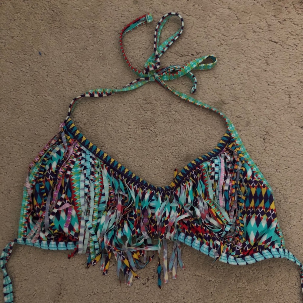 Women’s multi color tassel bikini